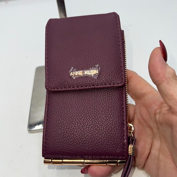 Anne Klein Berry AKW1553 Flap Hinge Wallet Card Holder Zip Coin Pouch - Picture 3 of 9